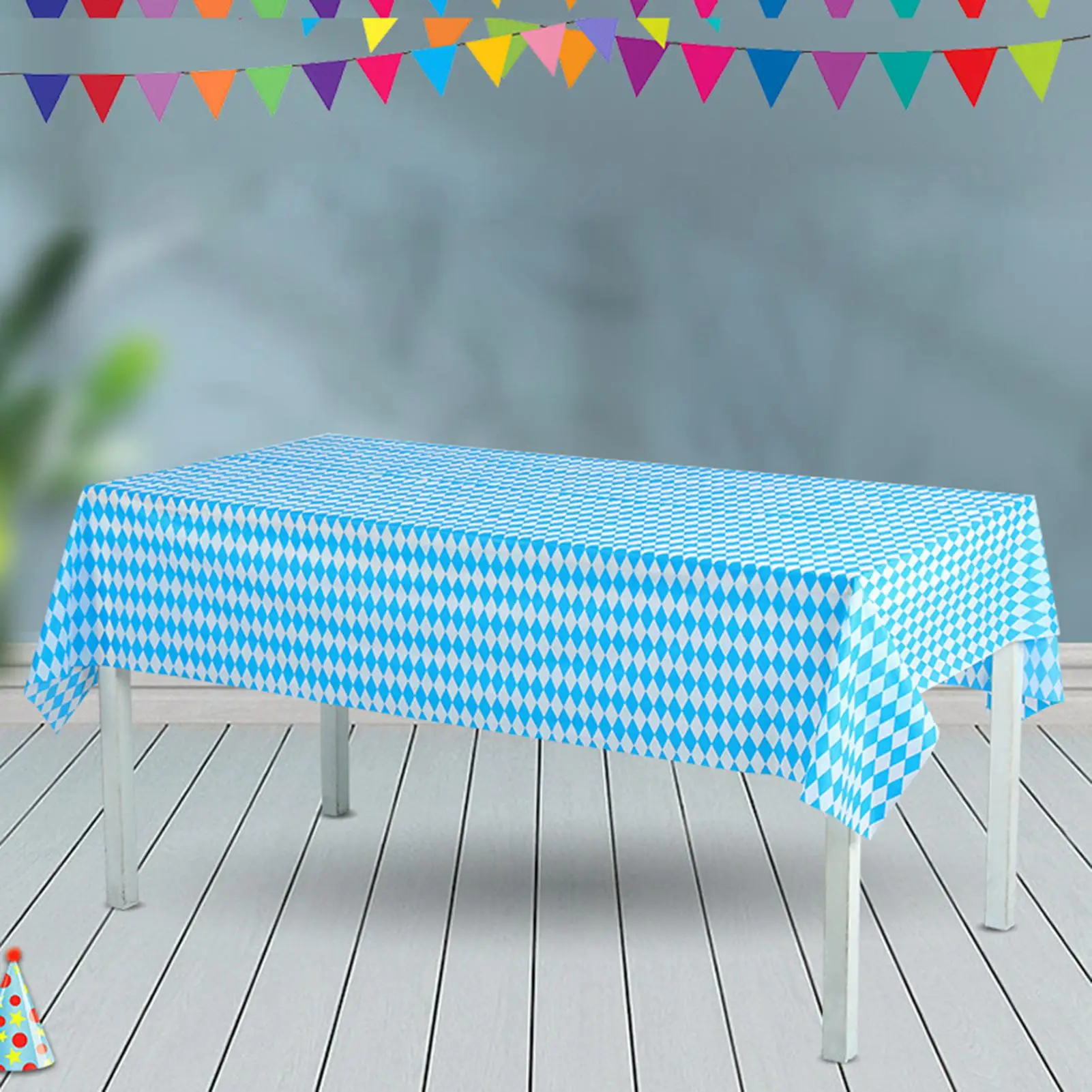 

German Beer Festival Decor Blue White Table Cover Oktoberfest Disposable Tablecloth Bavarian Flag Check Home Party Supplies