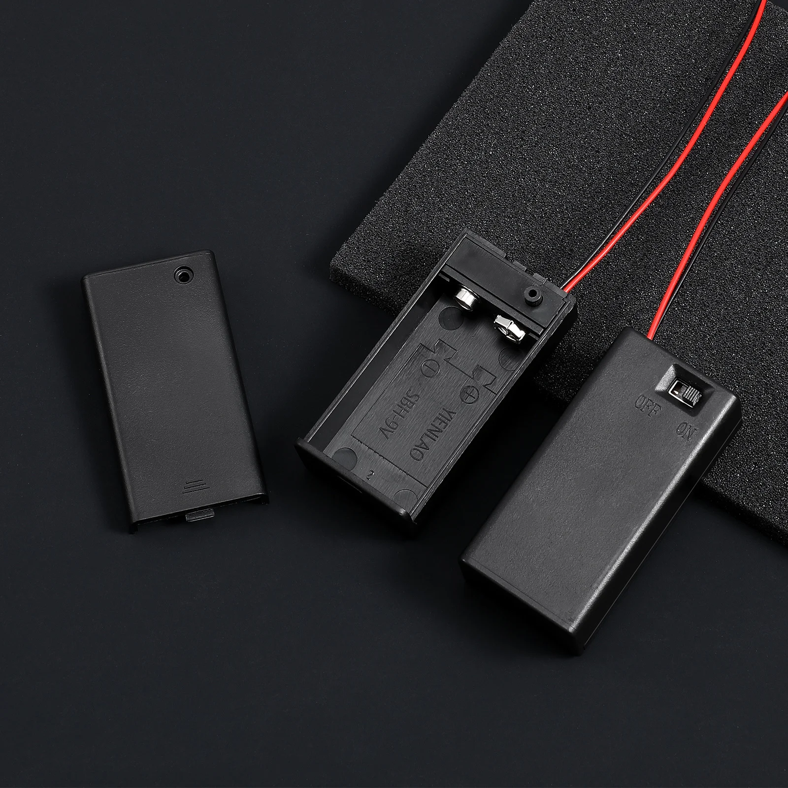 

10Pcs Holder on Off Switch Case Cover Slide Design for 9V 6f22 Batteries Power Supply Box for Circuit Boards