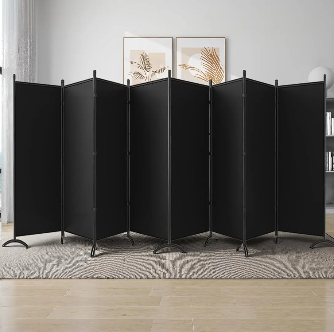 Room Divider-Folding Privacy Screens, 6 ft Partition Room Dividers Wall for Separation, Home, Office, Classroom, Studio (Black,