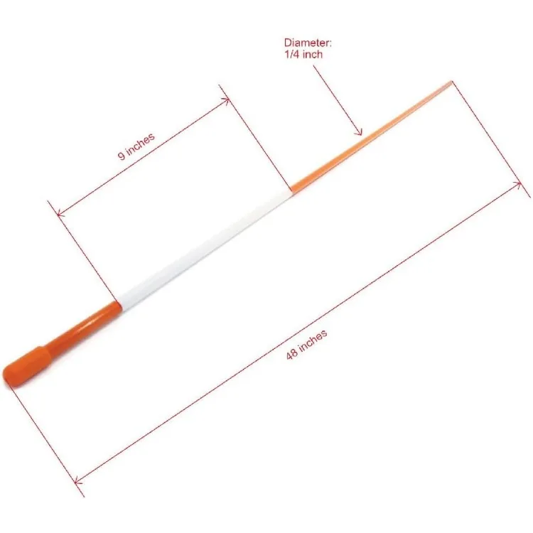 Pack of 1000 - Driveway Markers, Snow Stakes, Plow Stakes, Orange Reflective Fiberglass, 1/4