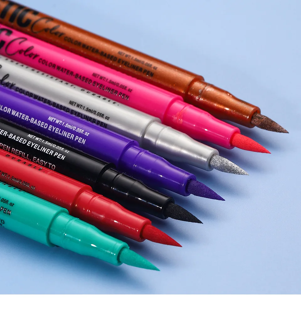 Eyeliner liquide finition mate, ensemble de 12 couleurs, séchage rapide, longue durée, résistant aux taches, étui de maquillage de voyage