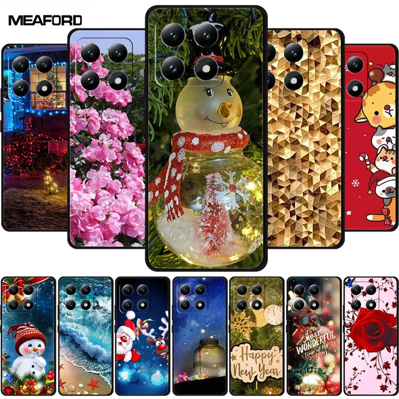 For Xiaomi 17 pro max Case Merry Christmas Phone Bumper Black Silicone TPU Shell Shockproof Soft Back Cover For xiaomi17 Para