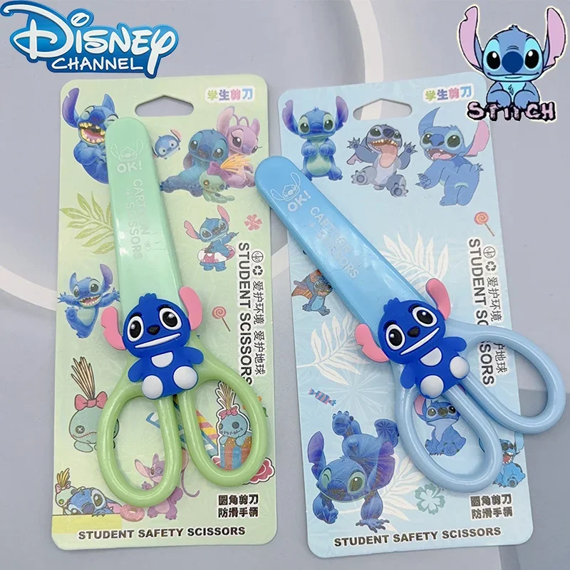 Disney Stitch Cartoon forbici Cute Lilo & Stitch Angel Silicone Patch Paper Cutter bambini fai da te kit di attrezzi artistici fatti a mano forbici