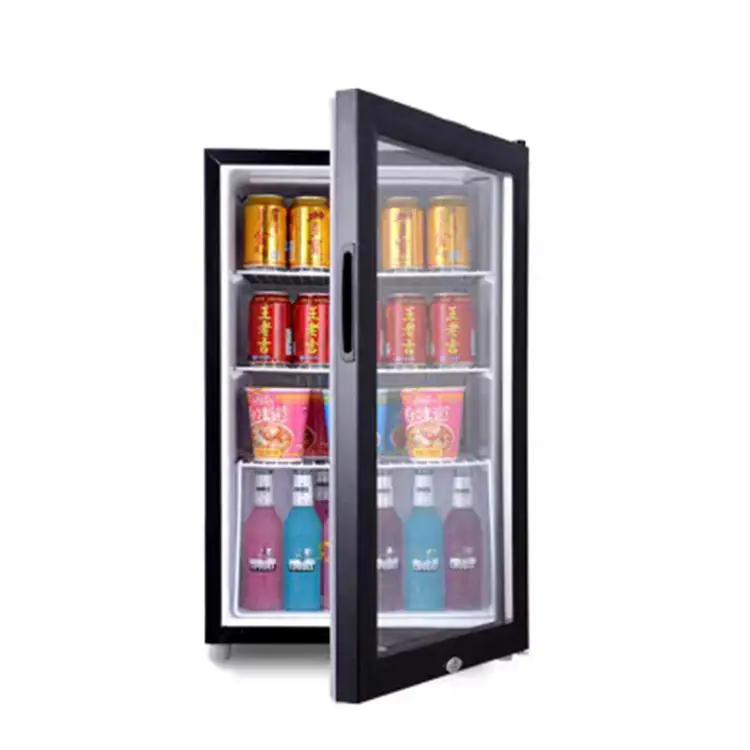 Refrigerador Electrodomésticos Congelador de tamaño pequeño / Frigorífico móvil para el hogar / Mini refrigerador de bar con puerta de vidrio