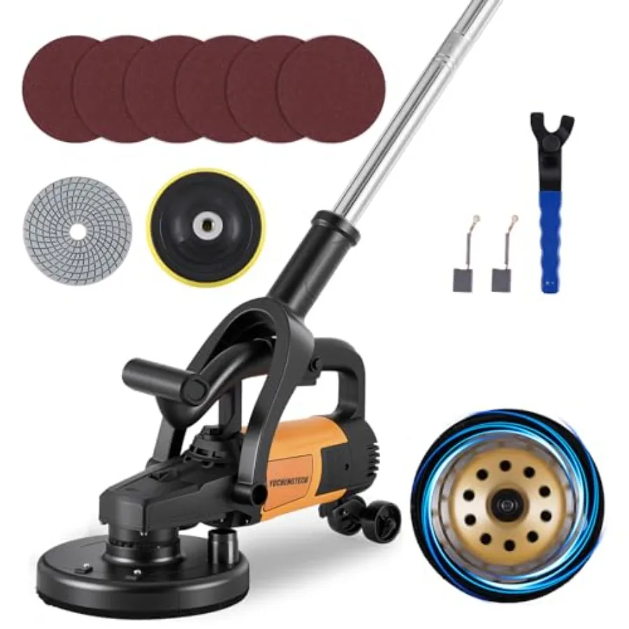 

7 inch Concrete Grinder Set 3800W Concrete Surface Planer Concrete Floor Grinder with Dust Extraction Shroud Auxiliary Wheels f