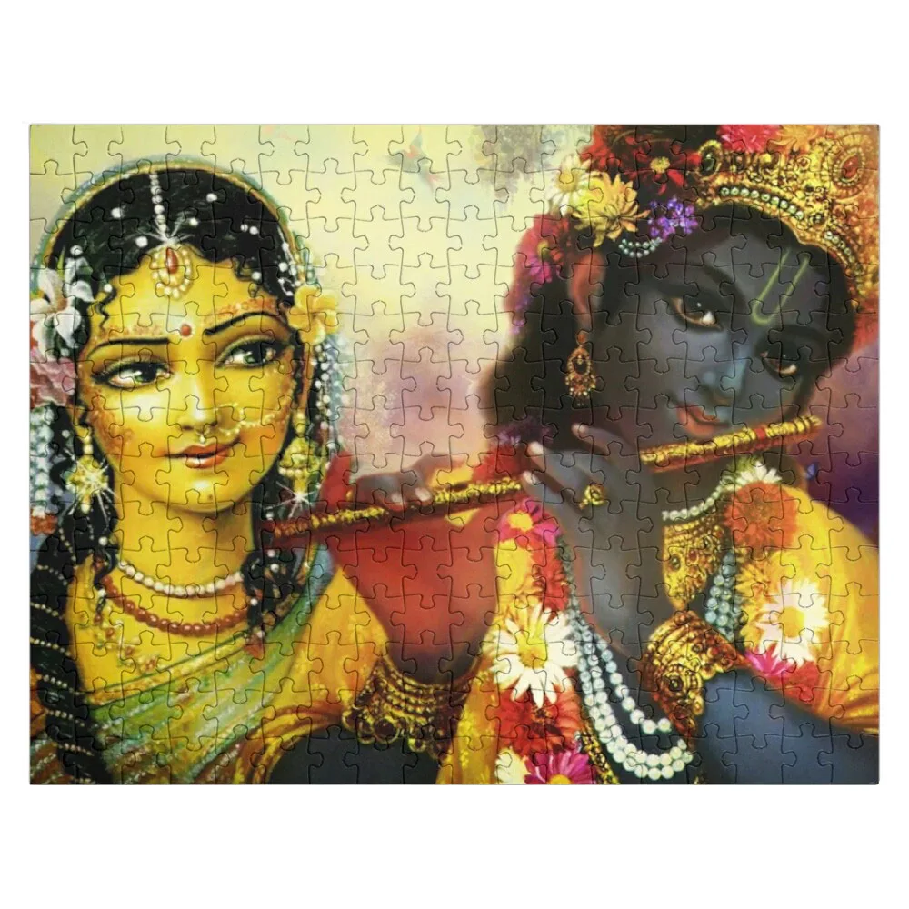 Krishna และ Radha ตัวต่อจิกซอว์ผู้ใหญ่ไม้ Puzze ของเล่นคริสต์มาส