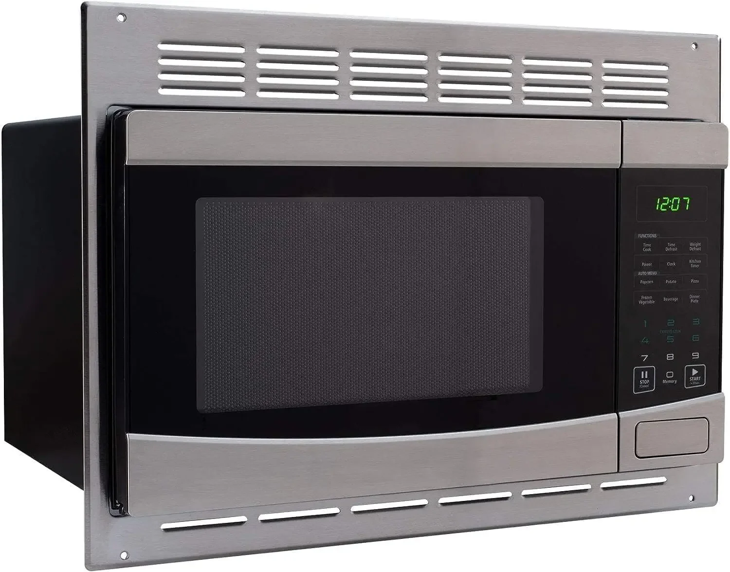 Steel Microwave Oven with Turntable - 1.0 Cu. Ft. Capacity | Includes Trim Kit for Easy Installation & Stylish Finish