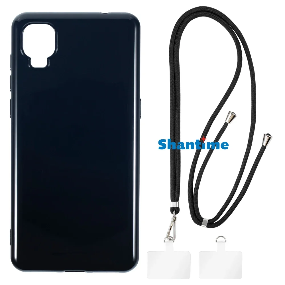 Suitable for TCL A3 A509DL Case + Ajustable Neck/Crossbody Lanyards and Spacers, Silicone TPU Cover