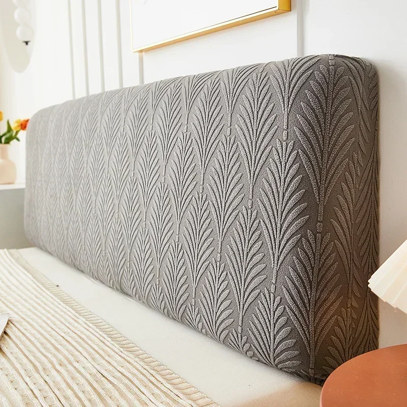 Simple Plaid Bed Headboard Cover Bedroom Soft Elastic All Inclusive Bedhead Dust Protector Jacquard Bed Back Covers Home Decor - Image 2