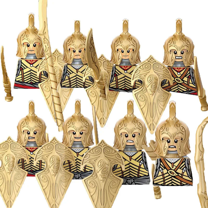 شخصيات جندي MOC من القرون الوسطى لبنات البناء قزم Orc المحارب فارس الحرس الأسلحة العسكرية درع الخنزير البري الغزلان لعبة الذئب هدية