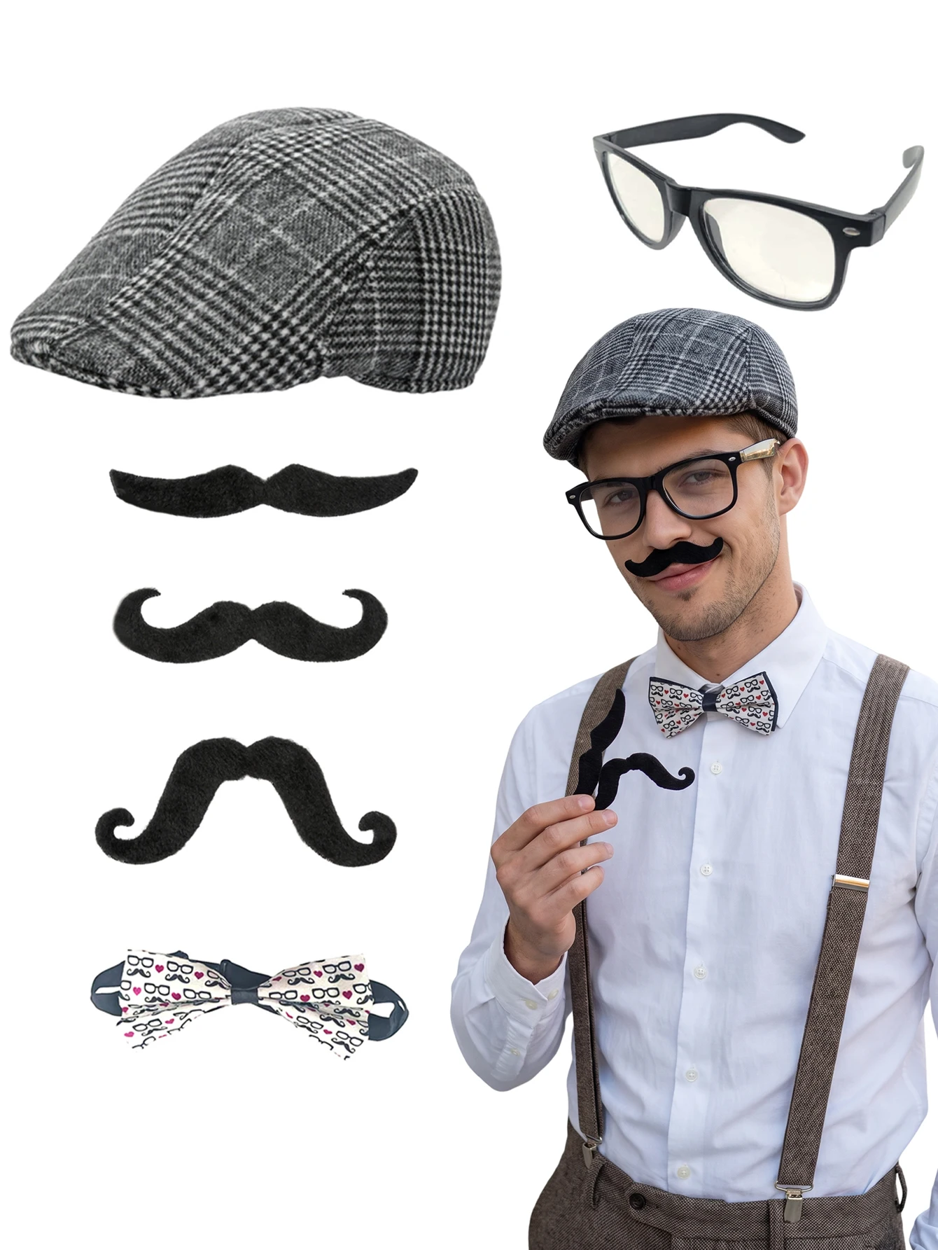 Men'S Accessories In The 1920S - 1920s Men Gentleman Cosplay Kit Plaid