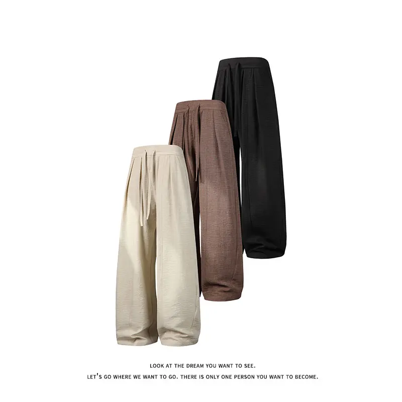 Men's Beach Pants Joggers Streetwear ice silk thin Sweatpants Casual Pants Hawaiian Vacation Loose Summer Long