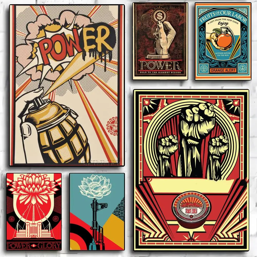 Shepard Fairey Street Art Poster Self Adhesive Matte Wall Art Removable Home Room Decoration