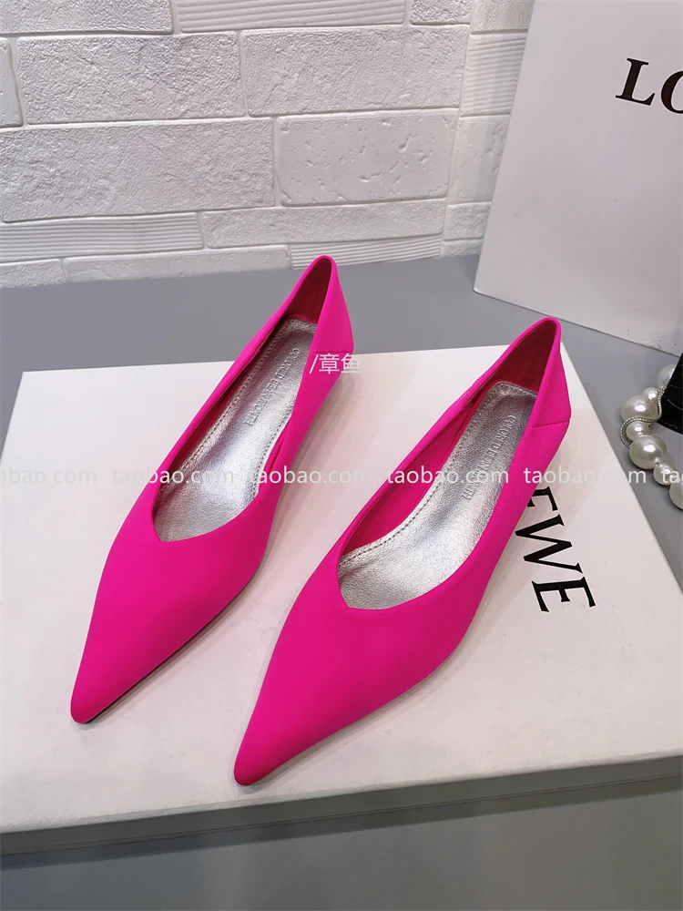 Colorful Kitten Heel OL Pointed Single Shoe Professional Work Pumps Stiletto Shallow Mouth Nightclub High Heels Zapatos De Mujer