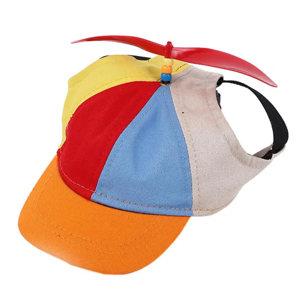 Pet Hat with Propeller Design Colorful Splicing Pet Hat Colorful Pet Propeller Hat for Summer Fun Adorable Sunproof Dog Baseball