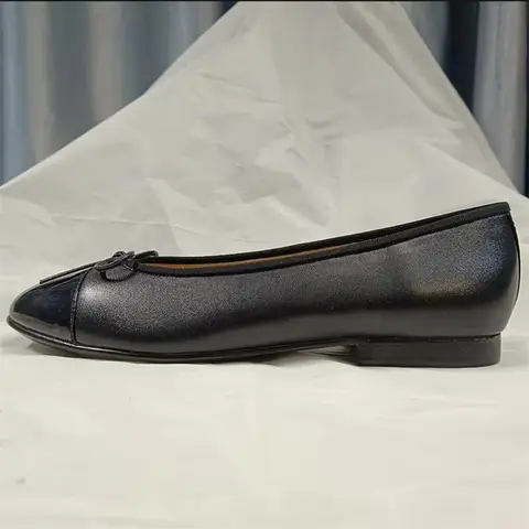 Plus Size Luxury Brand Design Round Toe Bow Ballet Flat Shoes Women Genuine Leather Casual Shoes Zapatos Mujer