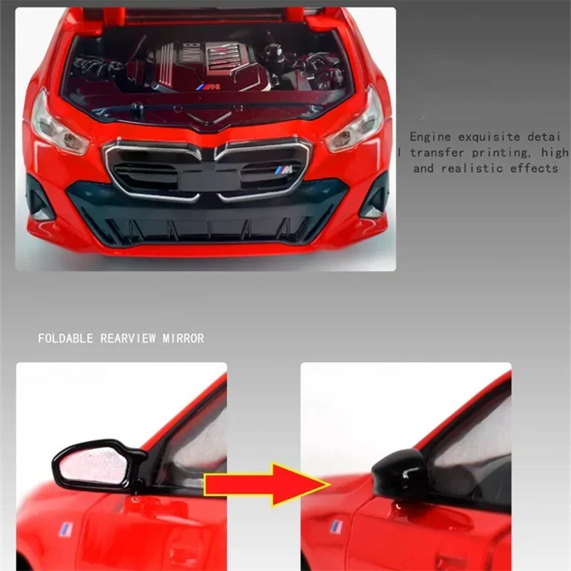 1:24 i5 M60 سبيكة لوكسي نموذج سيارة Diecasts معدن ليموزين المركبات الكهربائية النقية نموذج سيارة محاكاة ضوء الصوت هدايا الاطفال