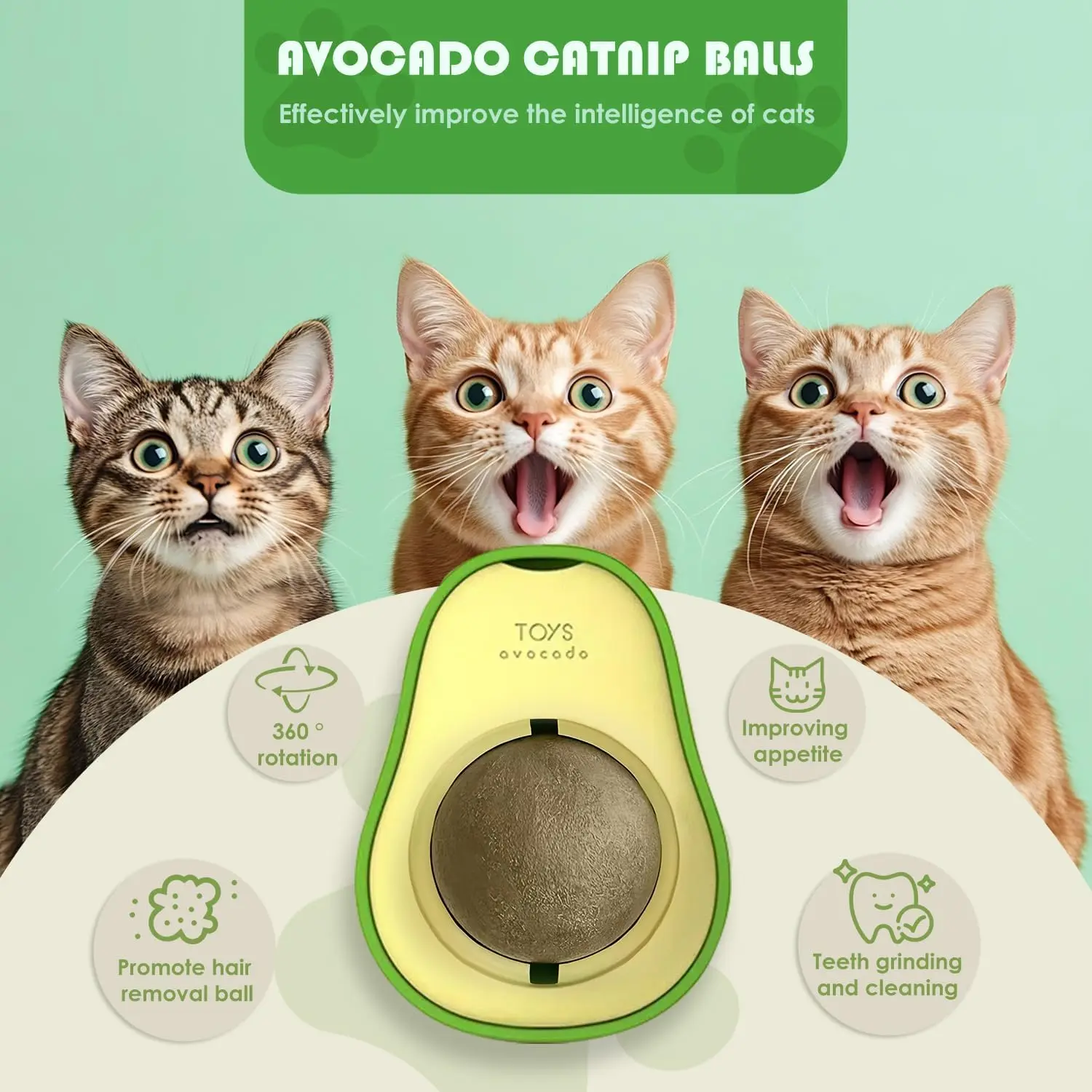 Katzenbissball, Katzenspielzeug, geeignet für Kätzchen zum Reinigen der Zähne, Katzenminze lindert Mundgesundheit, selbstunterhaltendes Kauballspielzeug für Haustiere