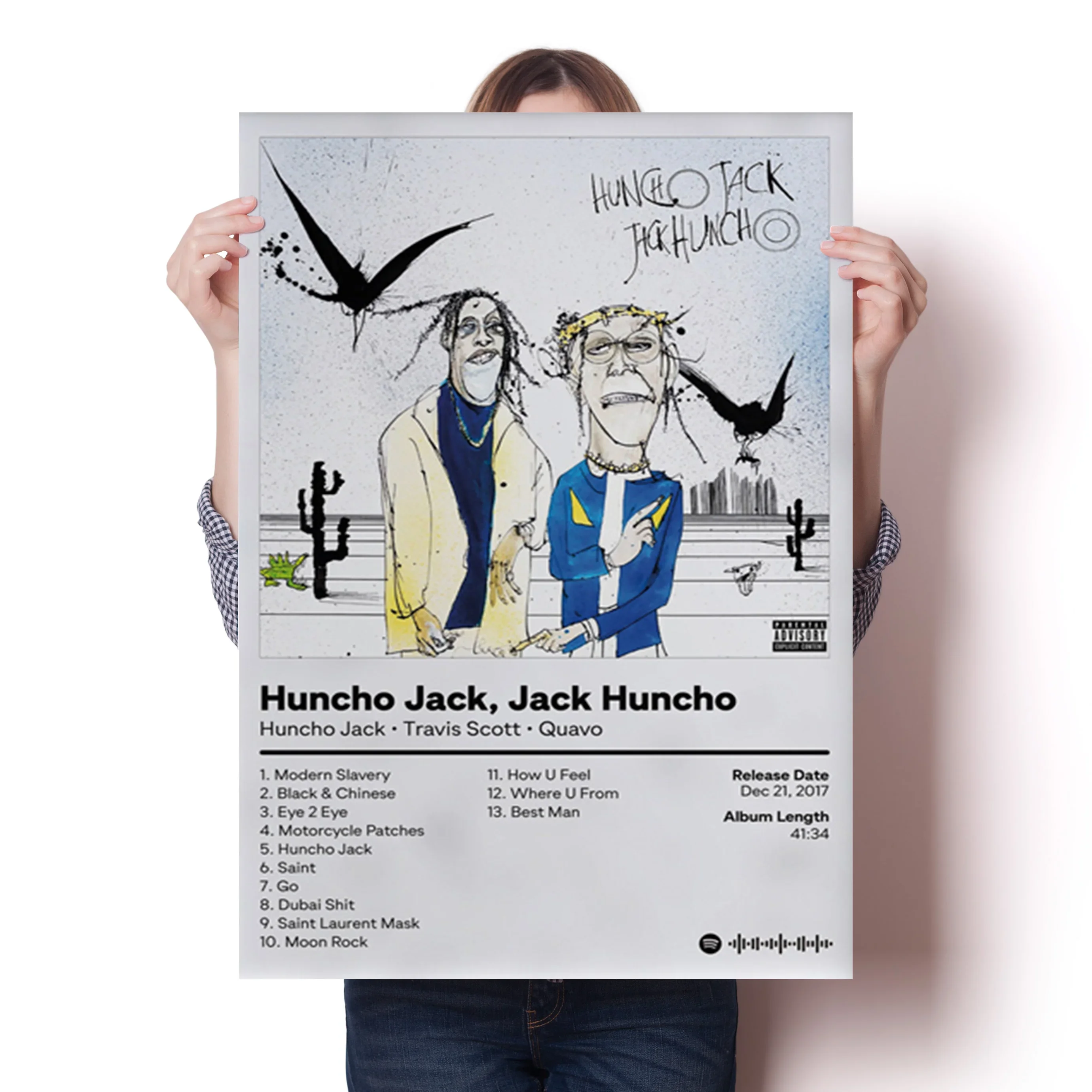 Pop Rap Music Album Cover Huncho Jack Poster Aesthetic Rapper Hip Hop Rock Huncho Jack Canvas Wall Art Home Room Decor Bar cafe