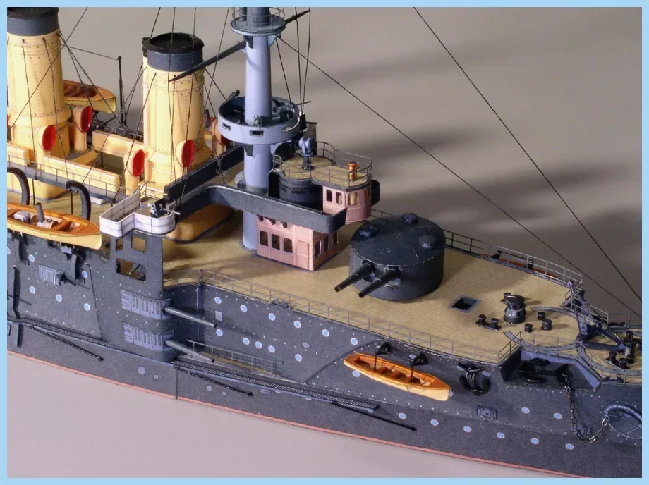 53cm 1:250 DIY Czar Russia Navy Oslabya Battleship Military Paper Ship Model Kits for Home Decor toys for children 3D Boat Ship