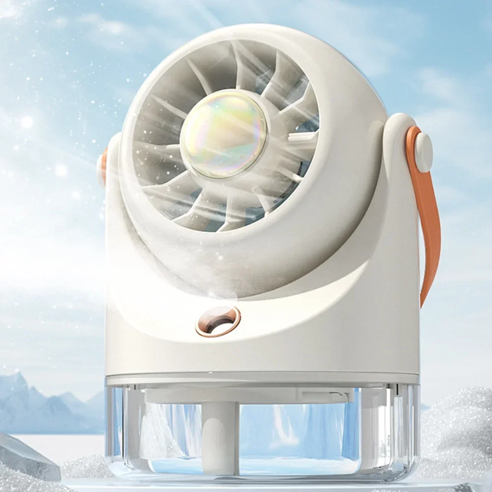 Portable Cooling Fan Air Cooler Fan 100ml Water Tank Capacity Adjustable Airflow Speed For Camping For Office Use