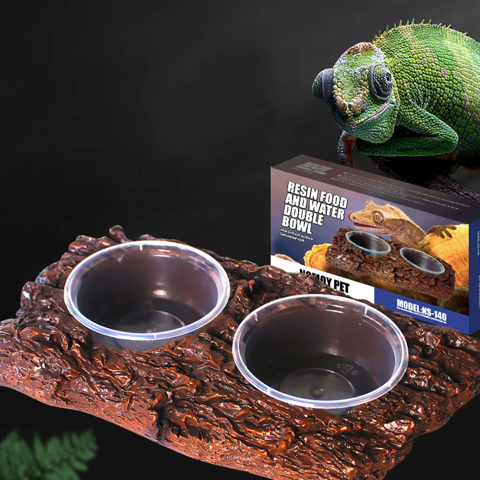 Feeder Dish Frogs Lizards Amphibians Feeding Reptile Food Water Bowl for Chameleon Spiders Turtle Leopard Gecko Bearded Dragons