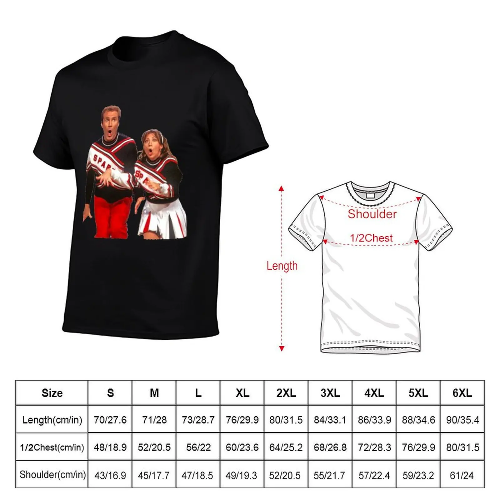 SNL Cheerleaders - Will Ferrell & Cheri Oteri T-Shirt Breathable Workout Short Sleeve Top