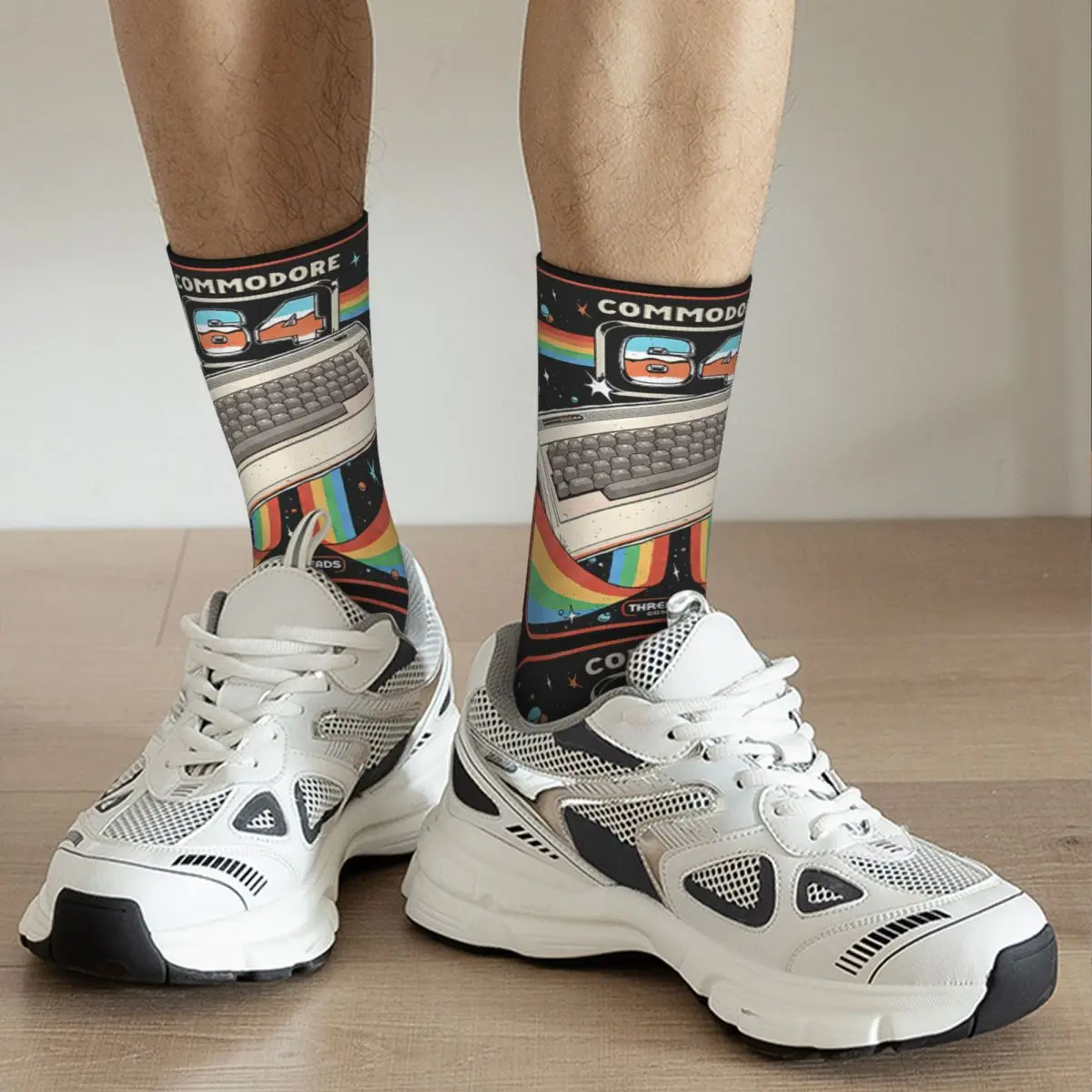 Colorful Commodore 64 Advanced Home Computer Sports Socks Polyester Long Socks for Women Men