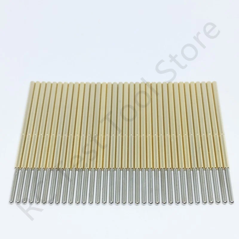 100PCS P100-J1 Small Round Head Spring Test Probe Pogo Pin P100-J Outer Dia 1.36mm Needle Length 33.35mm Circuit Board Test Pin