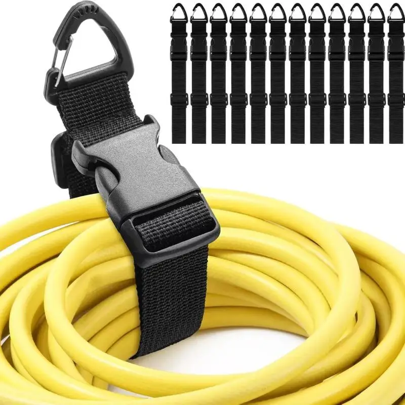45cm Black Adjustable Extension With 3-Axis Buckle - Heavy-Duty Storage Strap For Workshop & Garage Organization