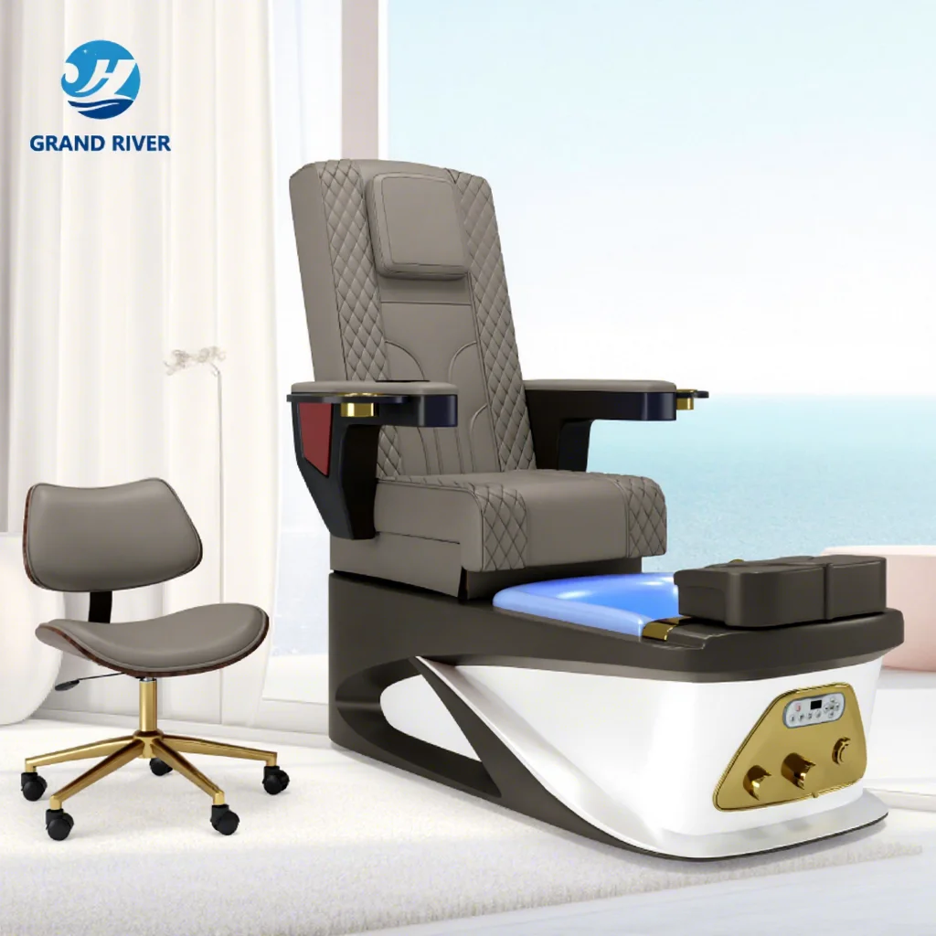 Professional Reclining Manicure Chair Luxury High Back Foot Care Chair Salon Pedicure Chair For Beauty Salon With Knead Massage