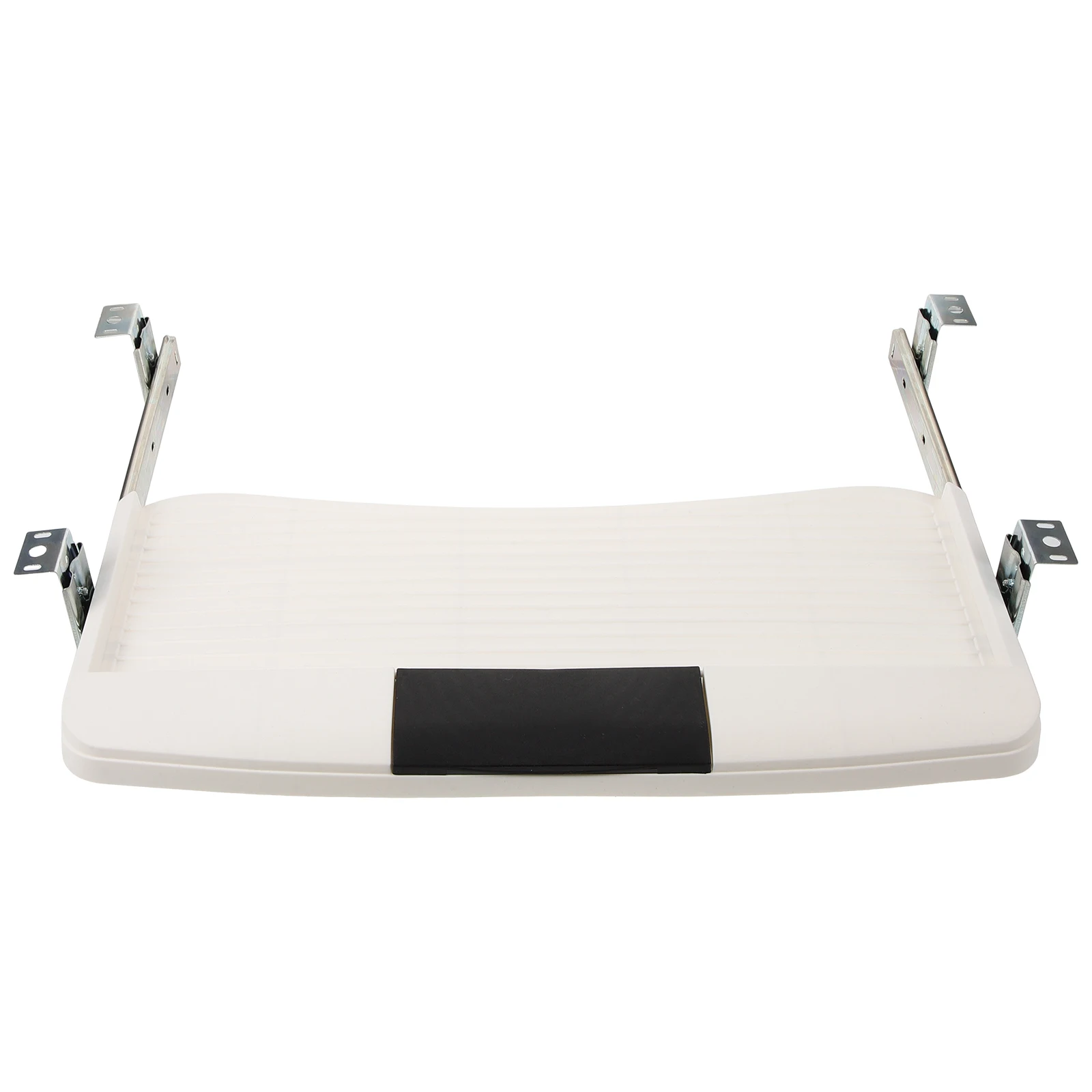 

Keyboard Tray Slide Out Storage under Desk White Color Rotating Mouse Pad Adjustable Holder for Ergonomic Typing Relief Fatigue