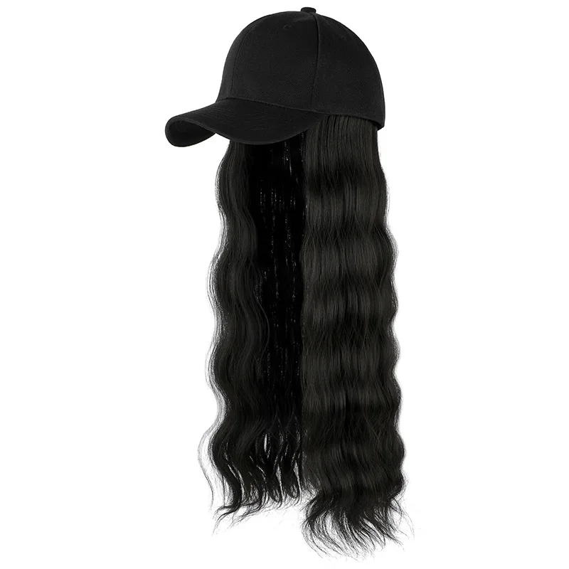 Women's Elegant Hat Hair Extensions with Big Wavy Wig