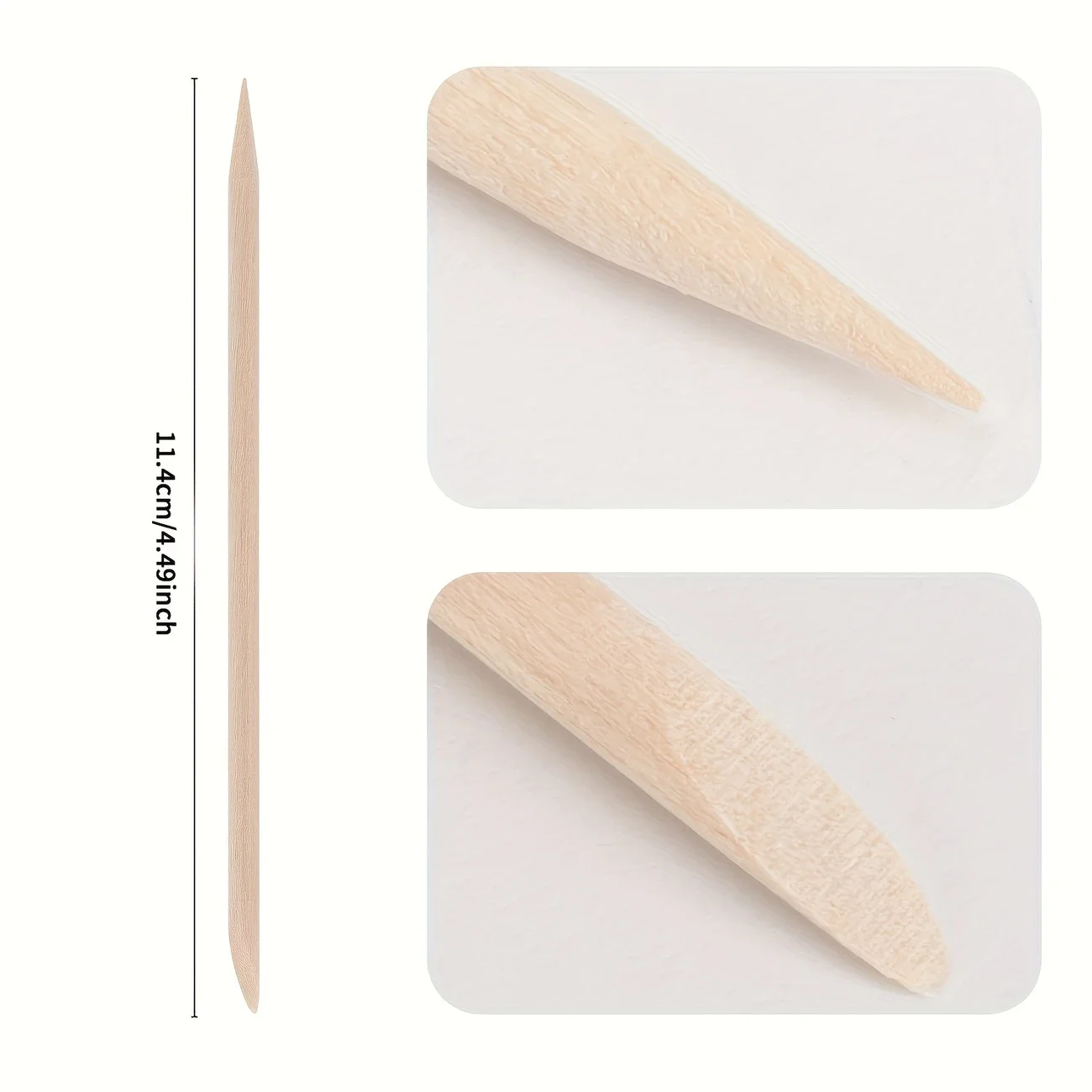 50 قطعة 11.43 سنتيمتر دافعات البشرة الخشبية البرتقالية-عصي أظافر بيج فاتح غير سامة-مقاومة للكراك المتاح مانيكير باديكير K