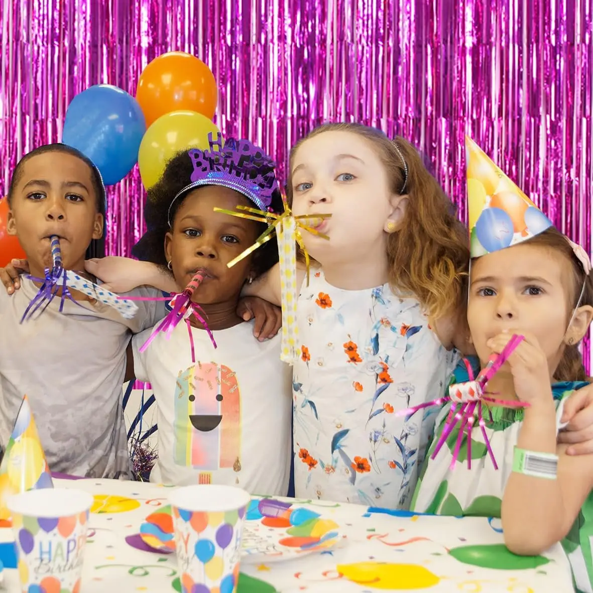 3Pcs, Backdrop Metallic Streamers Gold Foil Fringe Curtains for Birthday,Christmas,Graduation,Bachelorette Party Streamers Decor