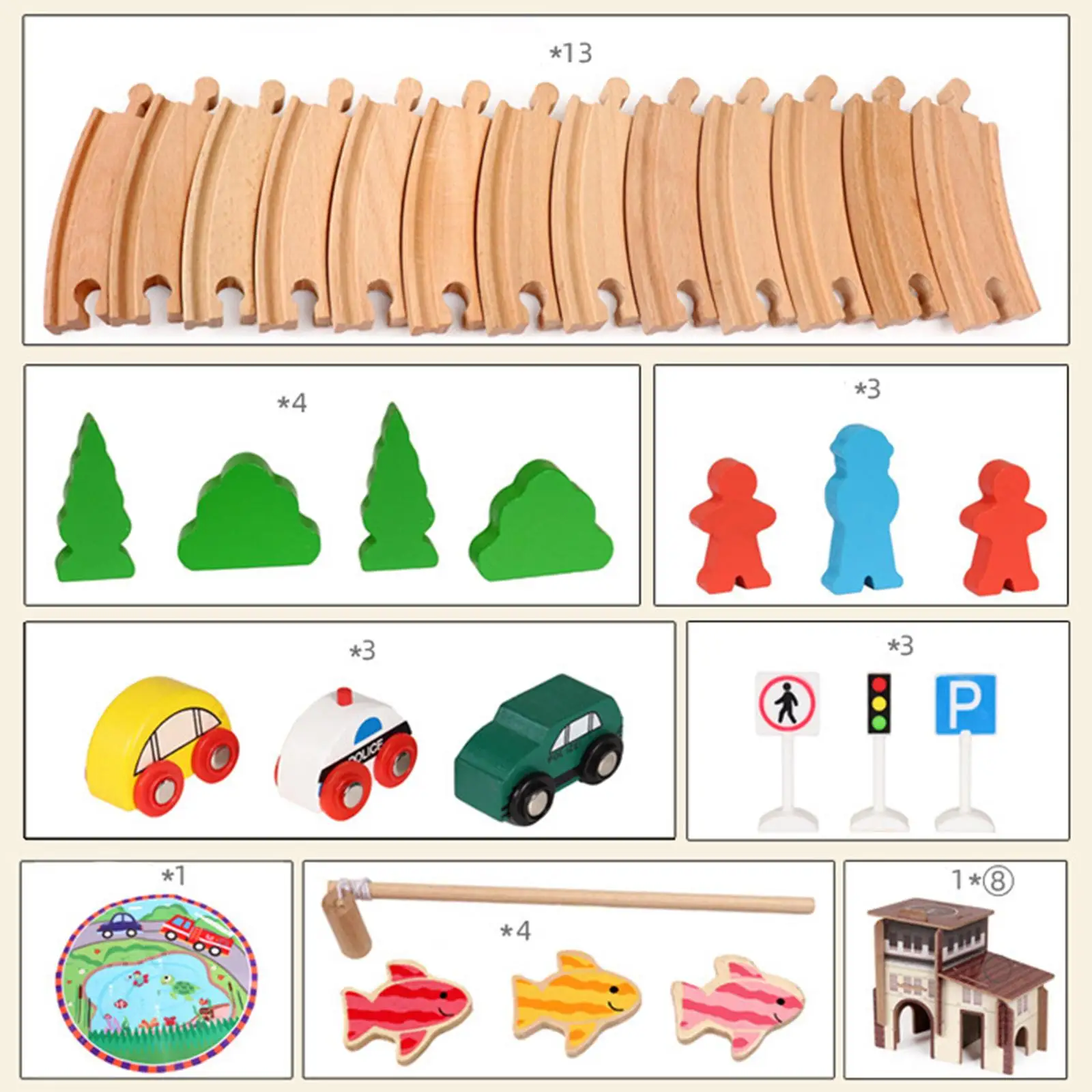 Kids Railway Track Toy Building Kit City Themed Train for Educational