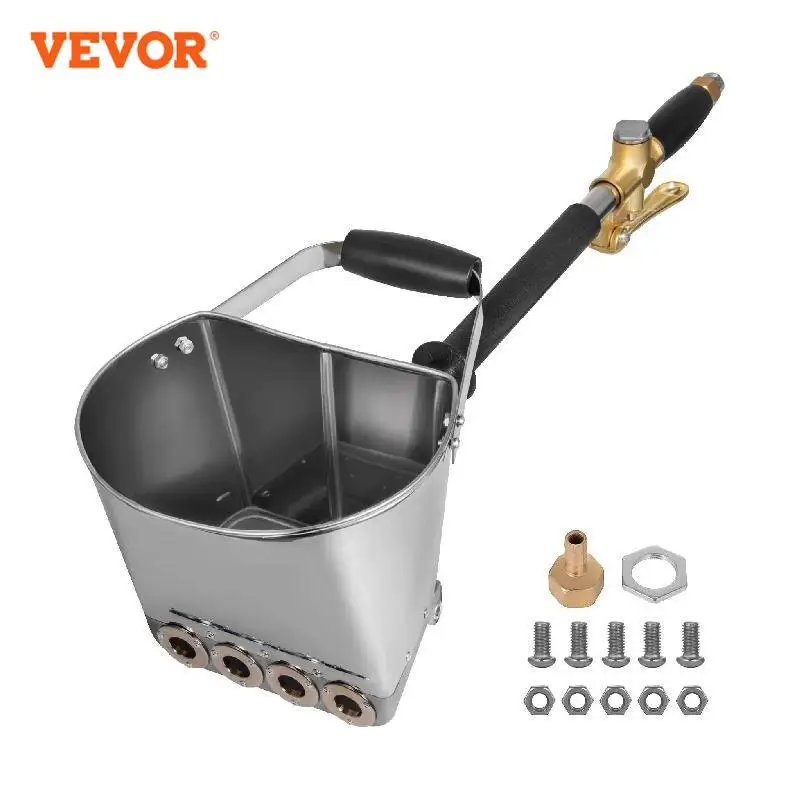 VEVOR Spray Gun Cement Mortar Sprayer 4 Jet Plaster Hopper Gun Render Sprayer Hopper Bucket Gypsum Gun for Walls Ceilings Paint