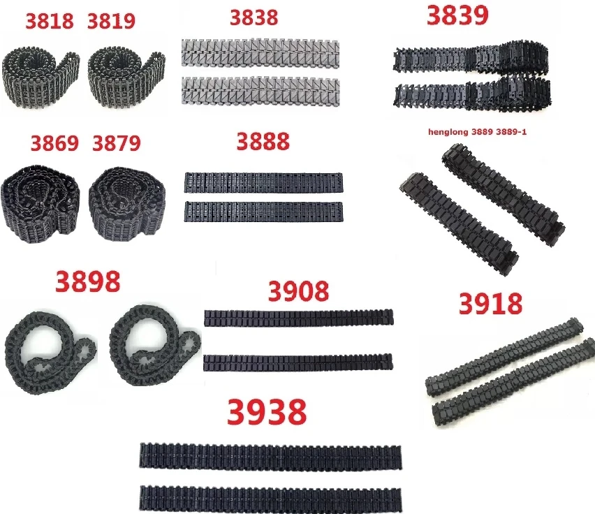 Henglong 3816 3818 3819 3938 3838 3839 3869 3888 3889 3898 3908 3918 3938 German panther 1/16 1/24 RC tank parts plastic track