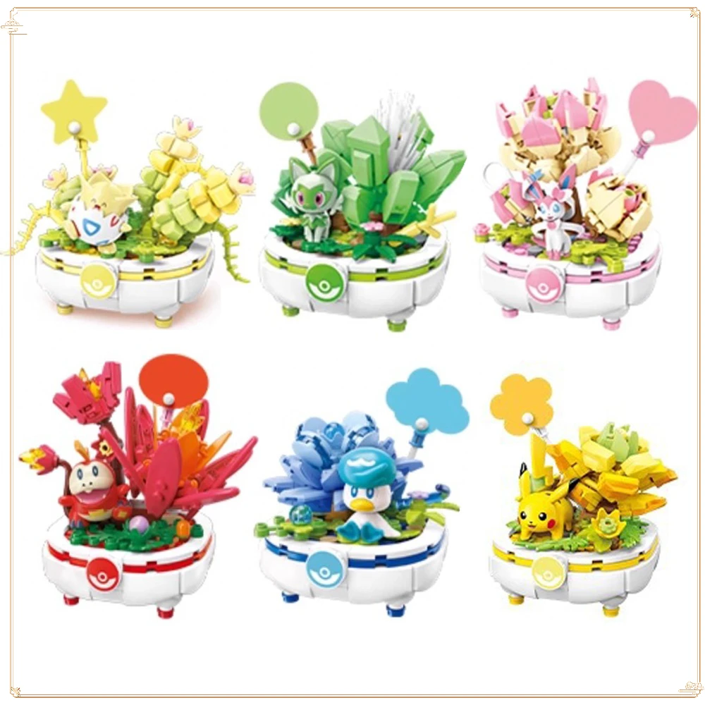 

Keeppley Pok É Mon Succulent Potted Plants Series Pikachu Togepi Eevee Puzzle Assembly Building Block Toy Children Birthday Gift