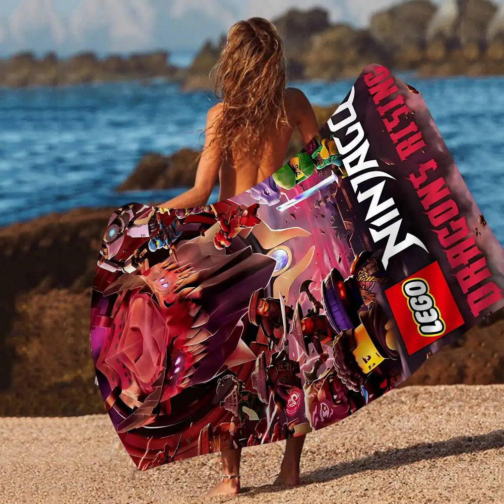 Cool L-LEGOs Cartoon N-Ninjago Microfiber Beach Towel Absorbent Quick Dry Soft Yoga Swimming Resort Mountain Climbing Towel