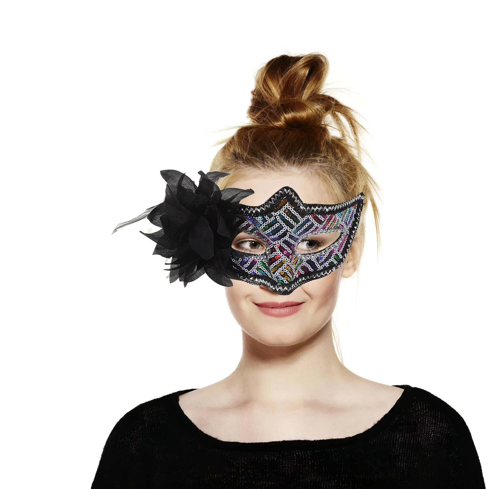 

2 Pcs Half Face Mask Masquerade Decorative Eye Masks for Women Costume Black Decorate Man