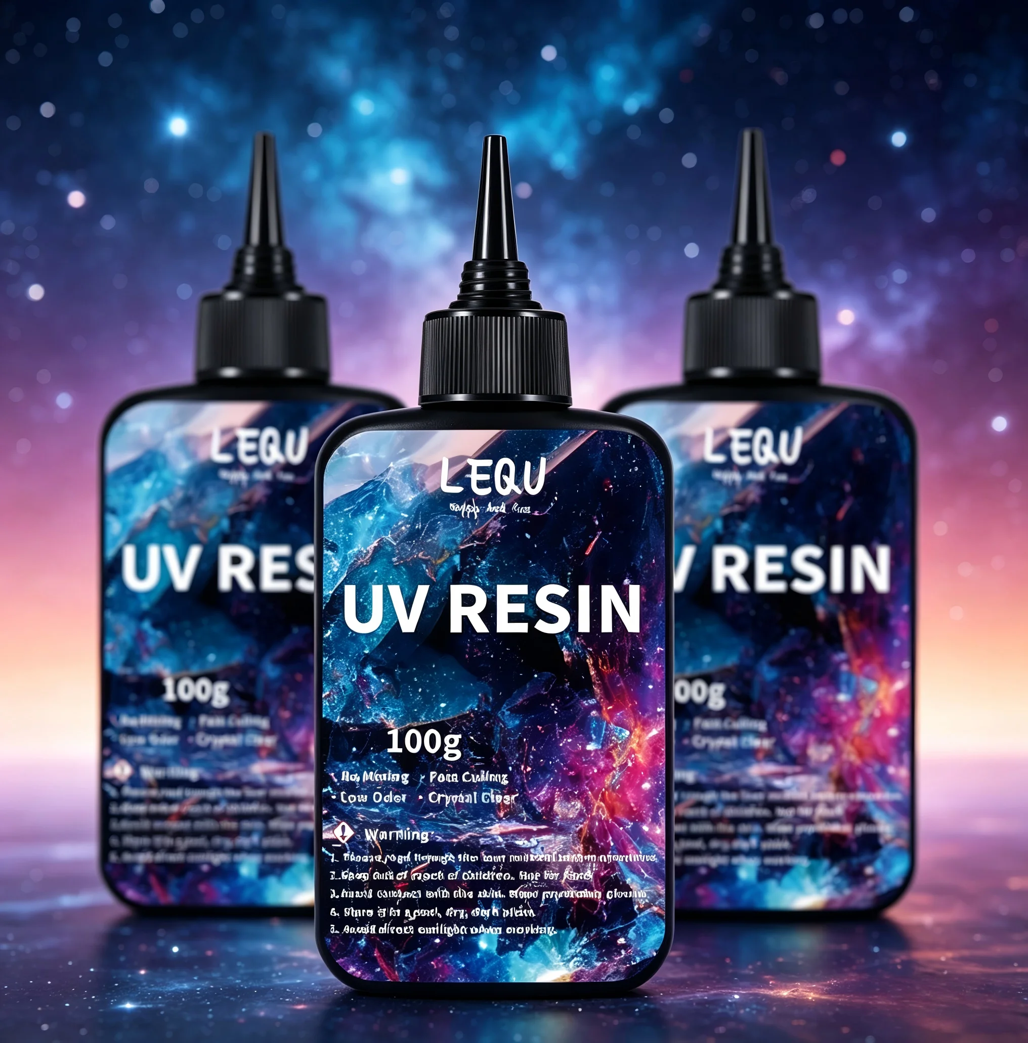 500/300/100g DIY UV Resin, Crystal Clear, Hard UV-Curable Epoxy Resin, Upgraded Formula, Transparent UV Resin, UV-Curable