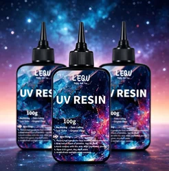 500/300/100g DIY UV Resin, Crystal Clear, Hard UV-Curable Epoxy Resin, Upgraded Formula, Transparent UV Resin, UV-Curable