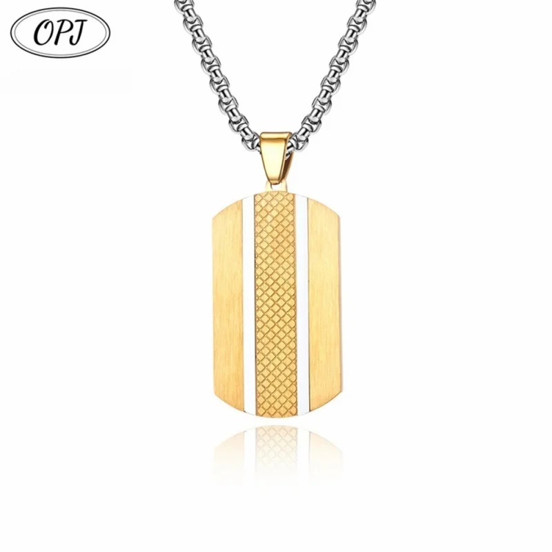 Hip Hop Bar Brushed Waterproof Tarnish Free  Stainless Steel Jewelry Pendant Necklaces for Men Man Male Source Factory