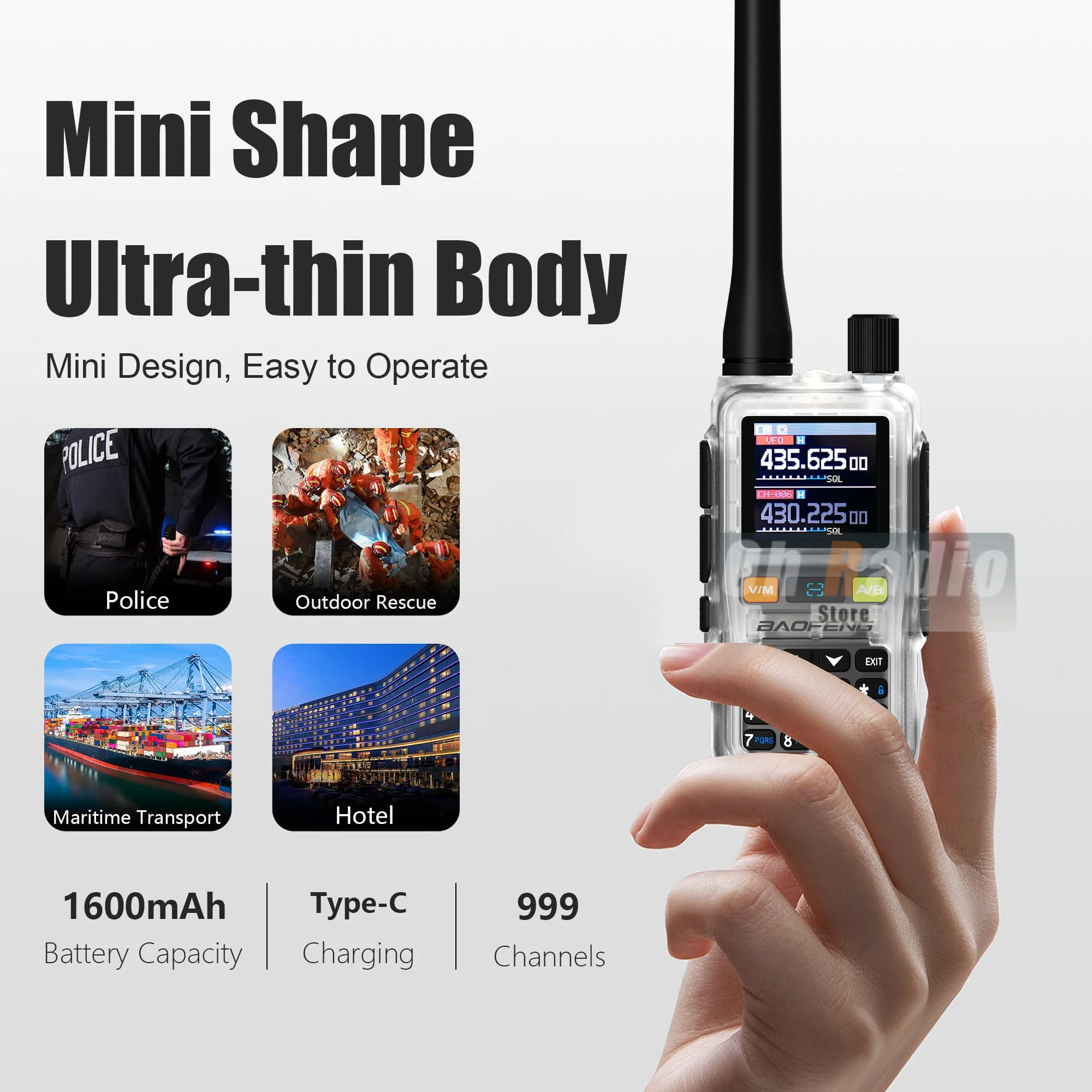 1/2PCS Baofeng UV 5R Mini Walkie Talkie Air Band UHF/VHF 999 kanal FM Bluetooth Programmierung Typ-C Camping Ham Radio Upgrade 5R