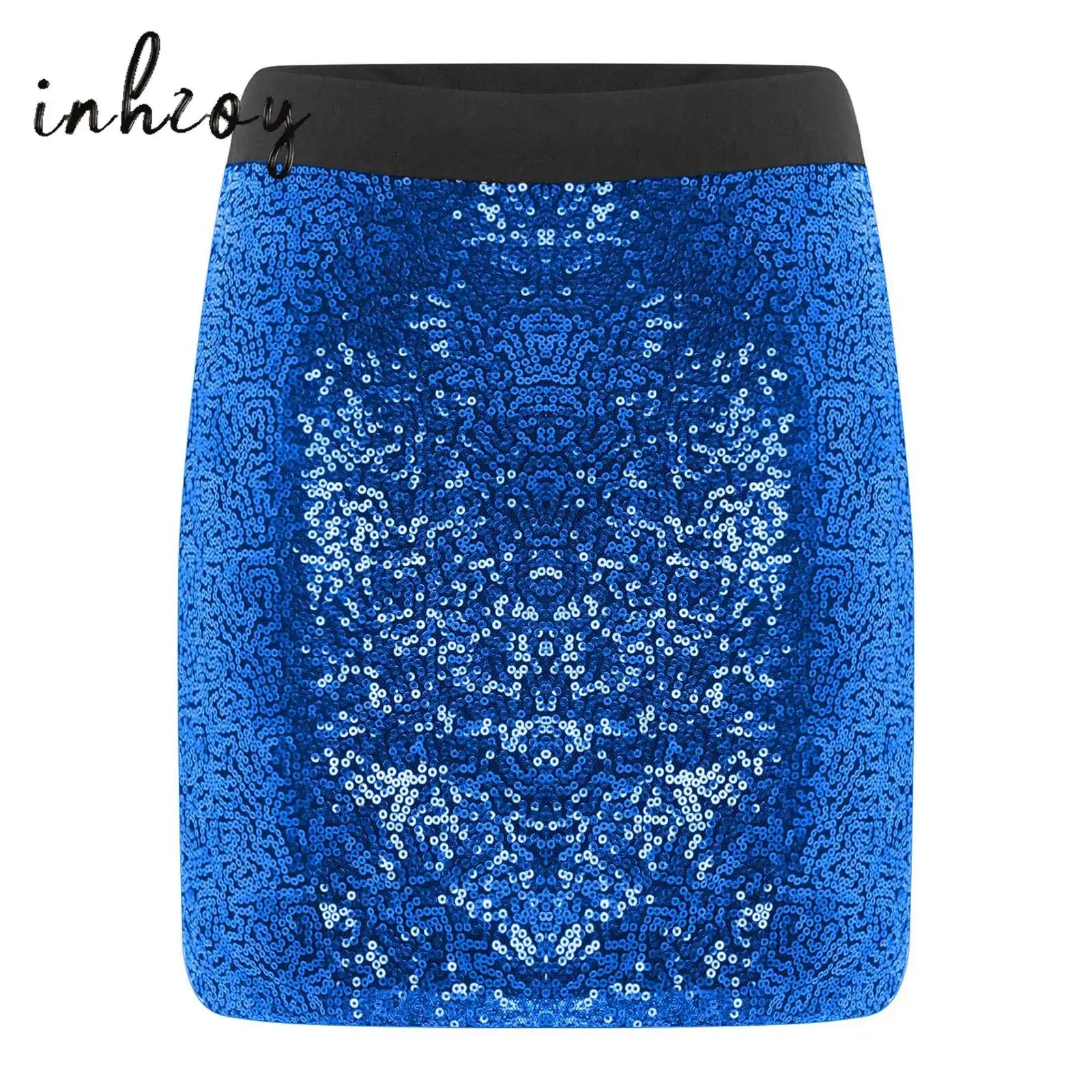 

Kids Girls Glittery Sequins Jazz Latin Dance Skirt Elastic Waistband Skirt for Birthday Party Cheerleading Performance Costumes
