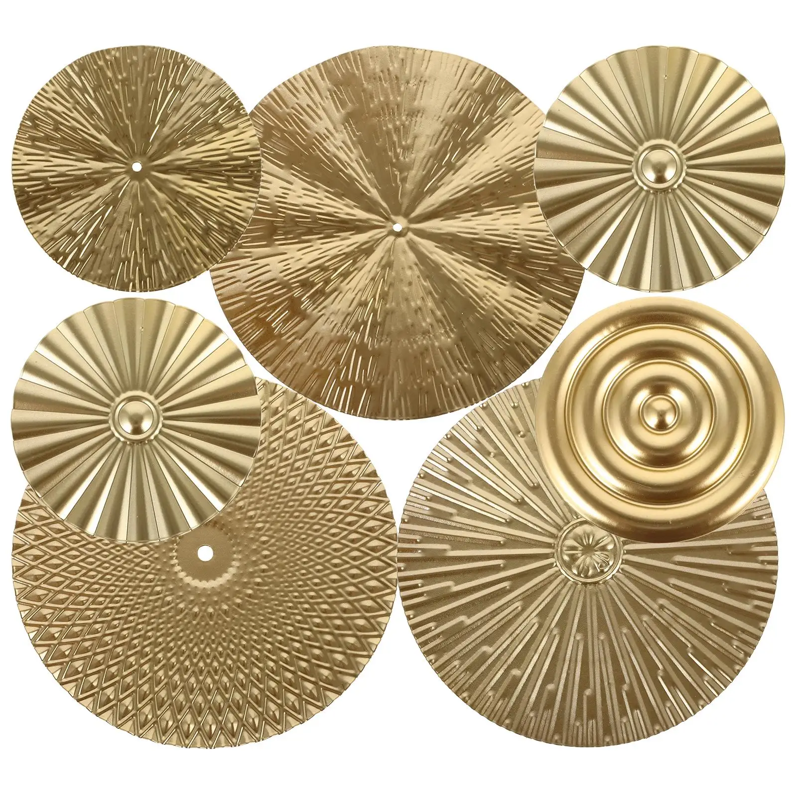 

Golden Disc Wall Hanging Home Decor Circle Artwork Modern Bedroom Bathroom Living Room Accessories Circular Metal