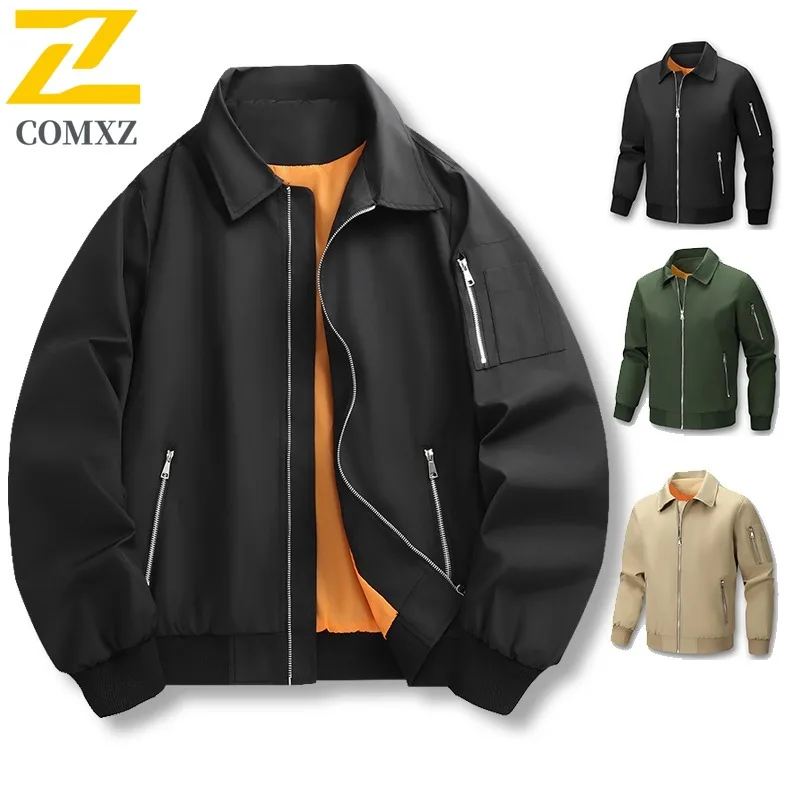 سترة رجالي لتسلق الجبال في الهواء الطلق من COMXZ، معاطف مريحة بياقة واقفة، مقاومة للرياح، معطف خريف خفيف الوزن #5