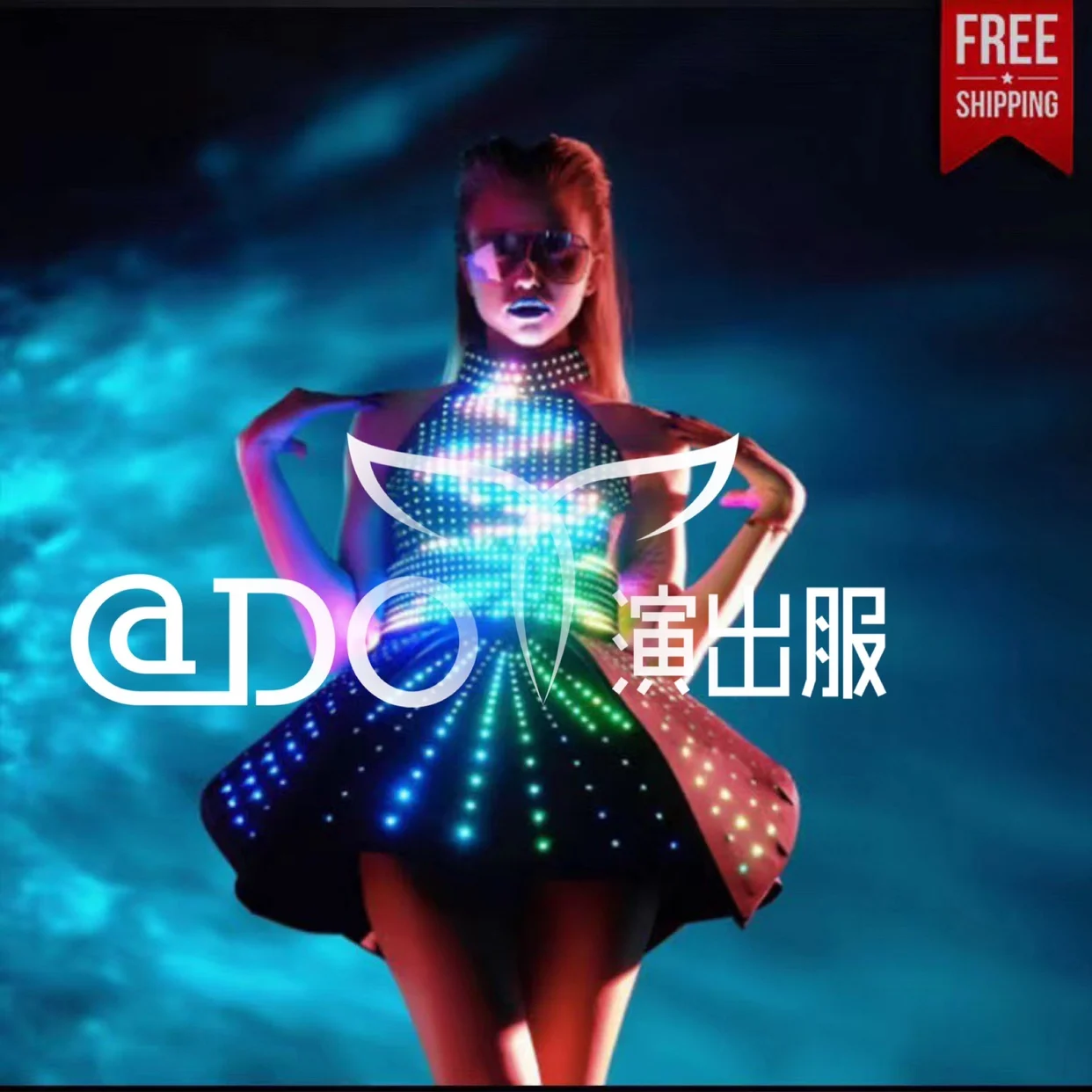 

Programmable LED luminous performance clothing Custmoized led dress nightclub gogo technology show