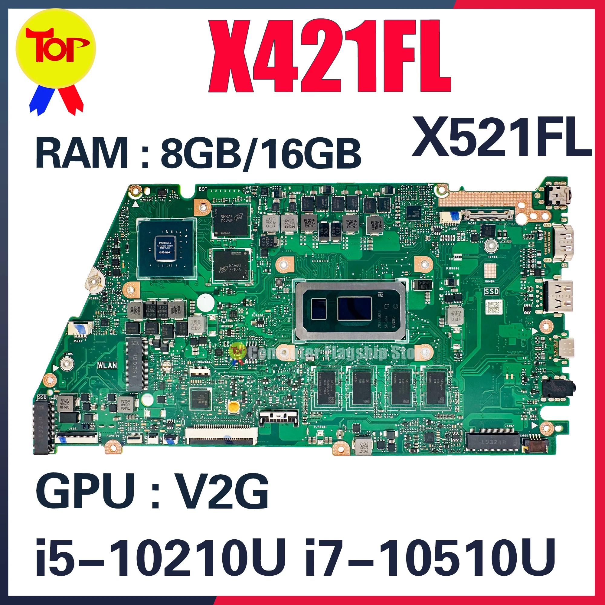 X421FL Mainboard For ASUS X421FA X521FL X521FA S433F S533F V4050F Laptop Motherboard i5 i7 10th Gen 8GB/16GB-RAM 100% Test OK